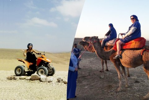 Paseo en camello y experiencia en quad en el desierto rocoso de Agafay