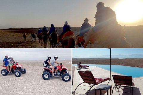 Quad, paseo en camello y cena en el desierto rocoso de Agafay