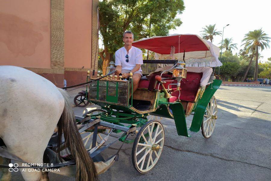 Un hermoso recorrido con carruaje de caballos y visita del jardín Majorelle