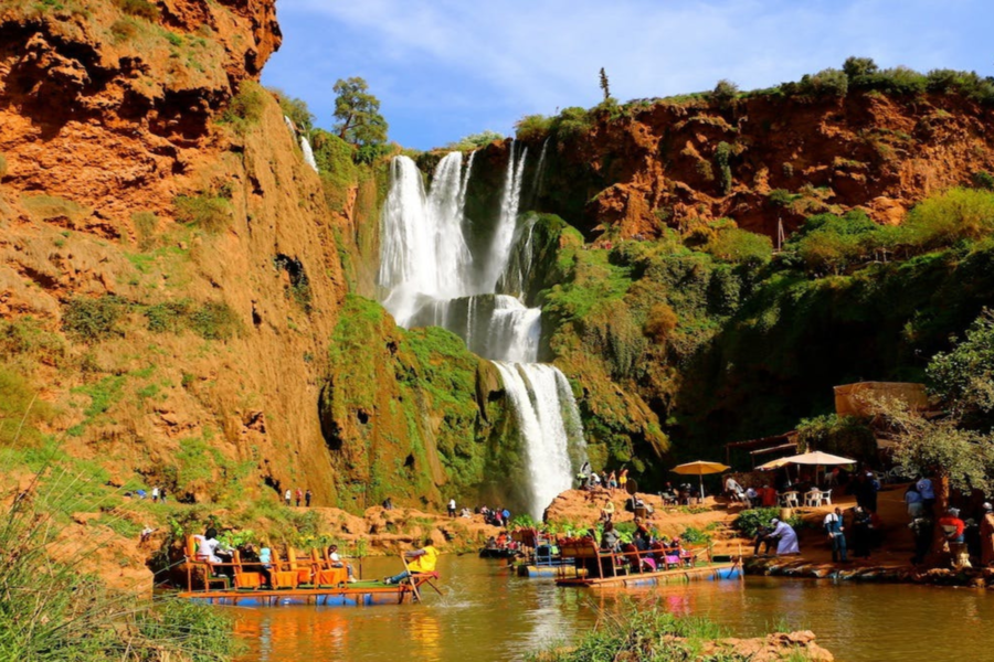 Tour de día completo a las cascadas de Ouzoud con paseo en barco
