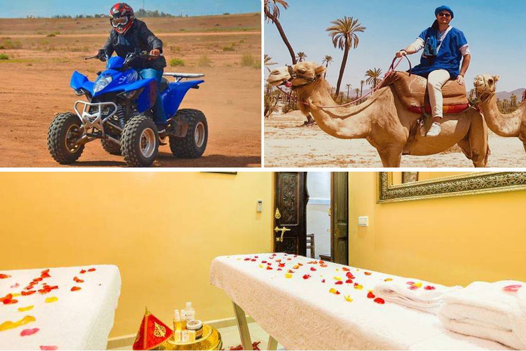 Paseo en camello y quad y spa y tratamiento de hammam