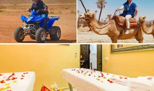 Paseo en camello y quad y spa y tratamiento de hammam