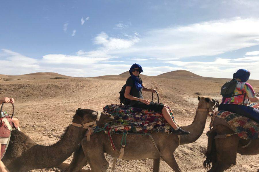 Montaña del Alto Atlas Imlil con paseo en camello y cena en el desierto de Agafay